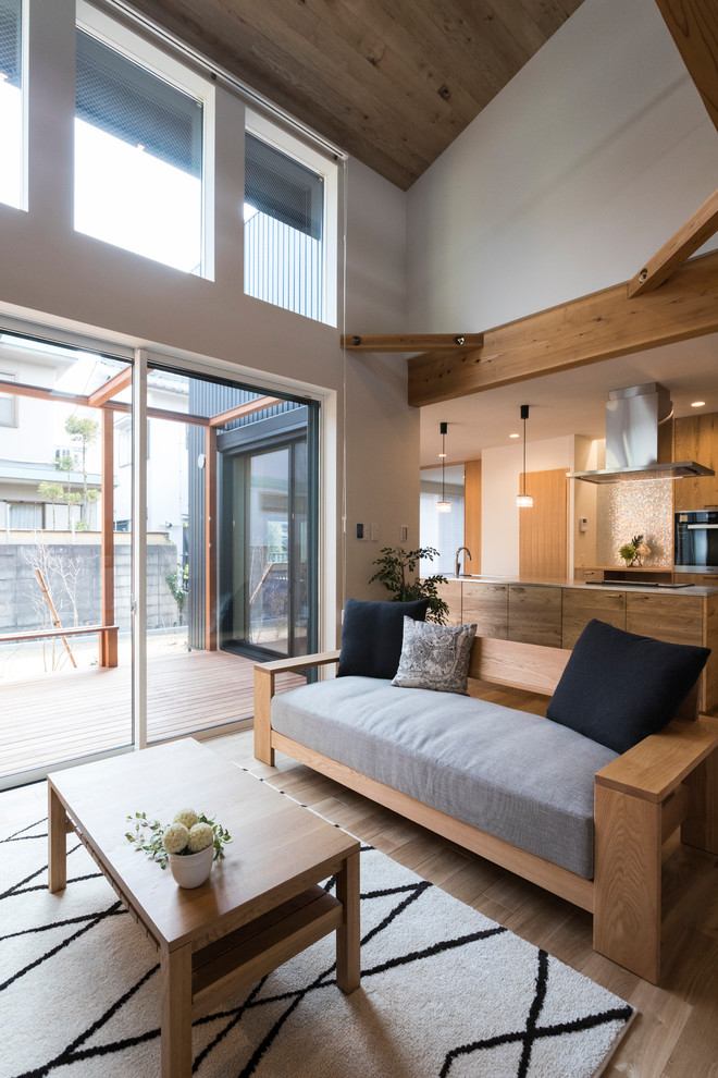 Design ideas for a scandinavian living room in Nagoya.