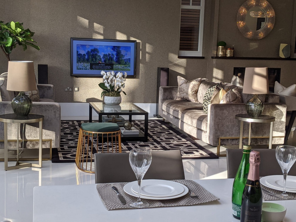 Design ideas for a contemporary living room in Other.