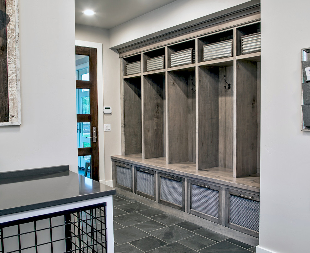 Expansive country dedicated laundry room in Denver.