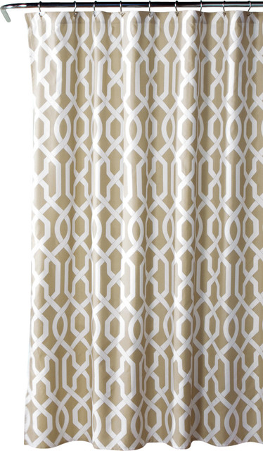Edward Trellis Shower Curtain Contemporary Curtains By Edward Trellis Shower Curtain Taupe