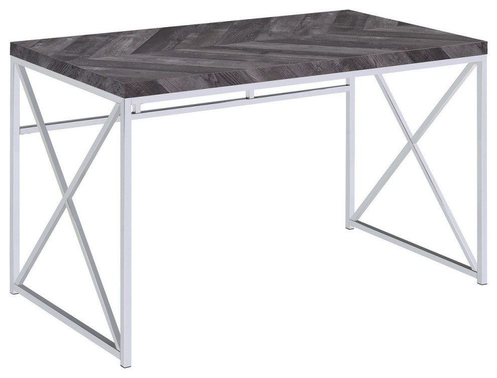 Writing Desk, Rustic Gray Herringbone Contemporary Desks And Hutches by Simple Relax Houzz