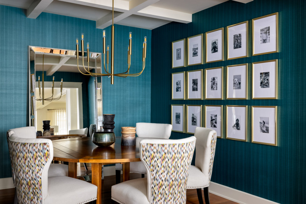 Inspiration for a mid-sized transitional dining room remodel in Calgary