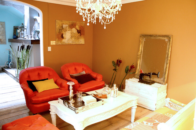 Shabby chic living room eclectico-salon