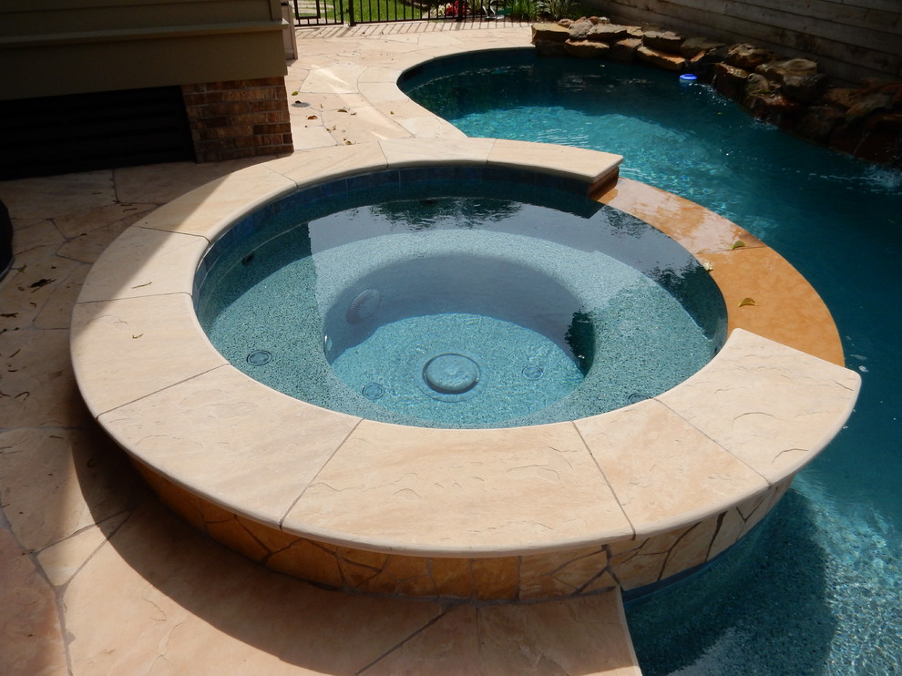 Pool - rustic pool idea in Houston