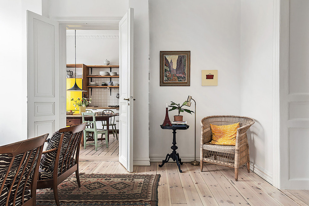 Bild på ett rustikt vardagsrum