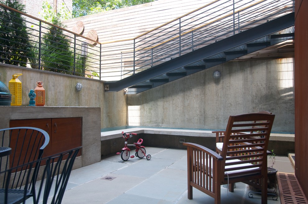 This is an example of an industrial patio in New York.