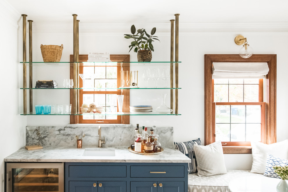 Example of a transitional kitchen design in Seattle
