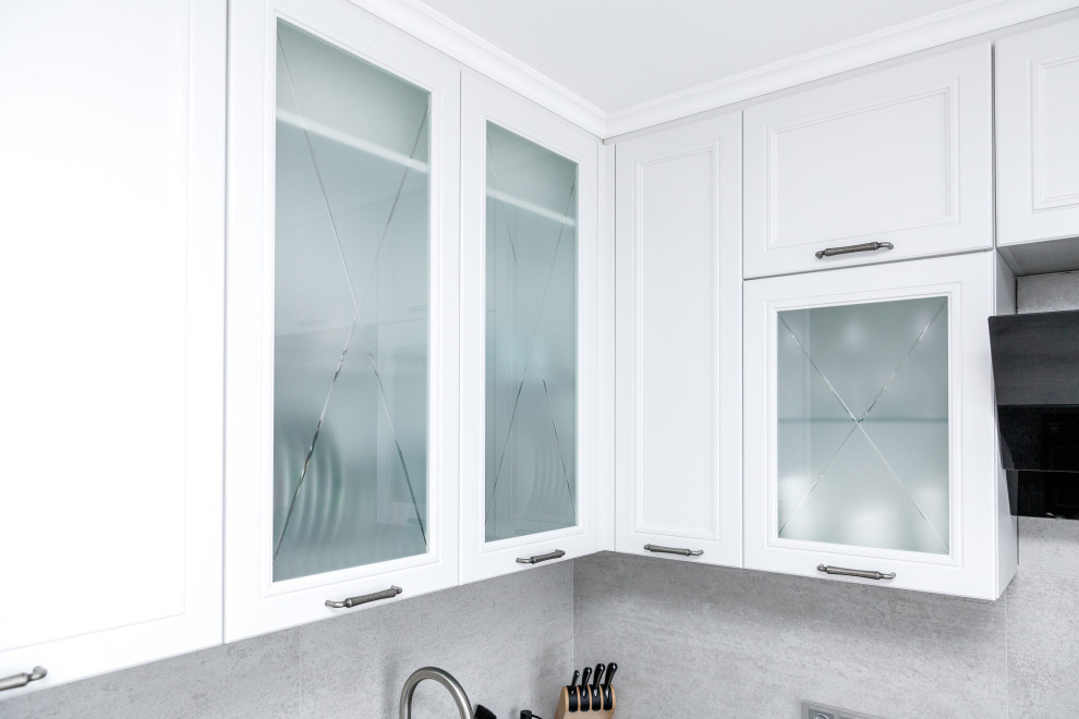 Белая угловая кухня КВАДРО