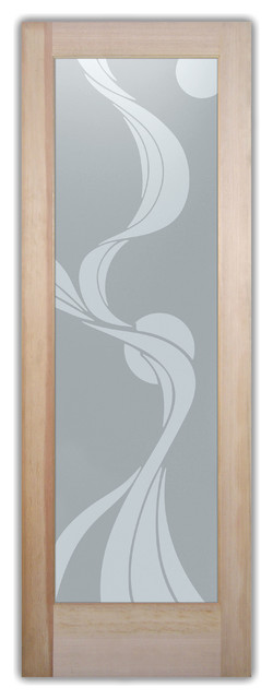 Bathroom Doors - Interior Glass Doors Frosted - Ribbon Reflection