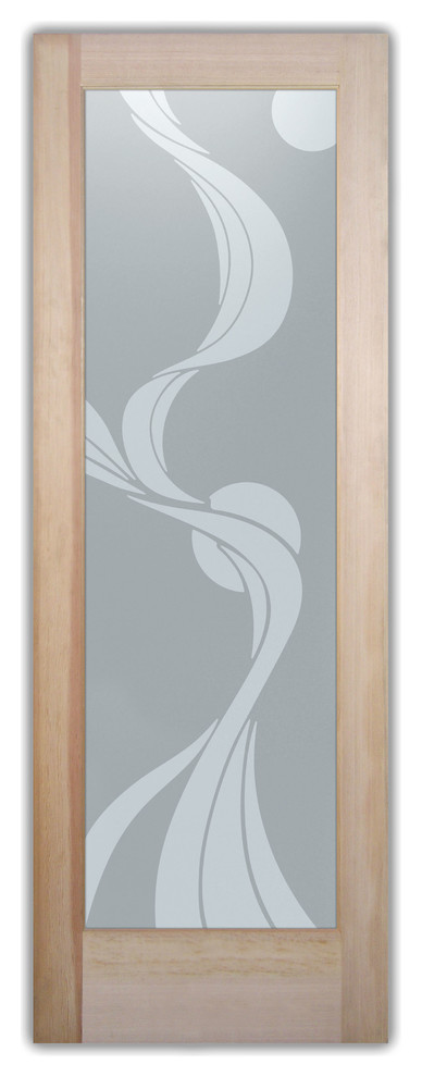Bathroom Doors - Interior Glass Doors Frosted - Ribbon Reflection