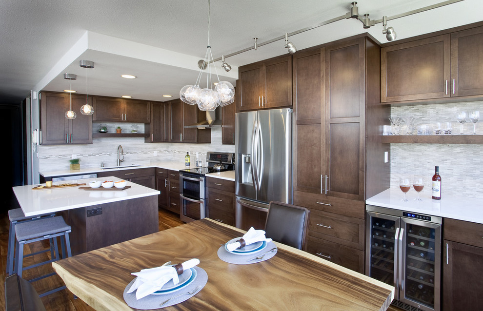 Transitional home design photo in Seattle