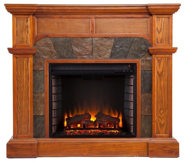 Cartwright Convertible Electric Fireplace Mission Oak