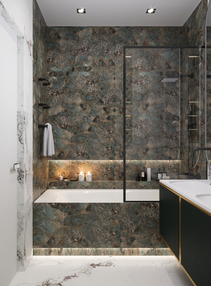 Кухня-гостиная+санузел в стиле Неоклассика