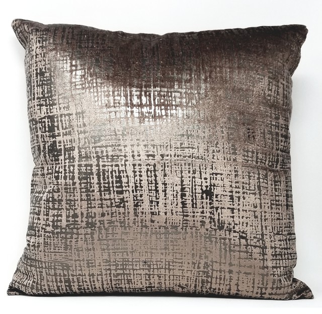Princess Pillows 16 X 16 Nude Silver Foil Contemporary