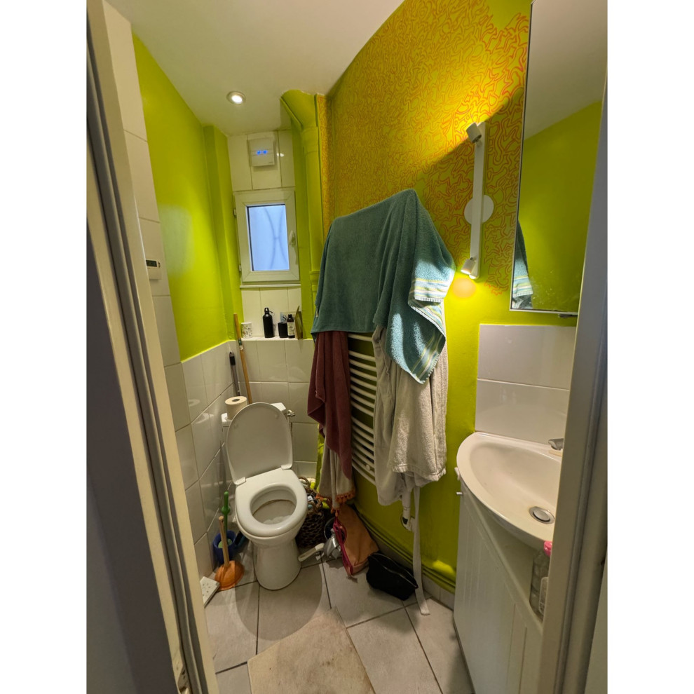 Projet Château-Landon, rénovation d'une cuisine, entrée & salle de bain.