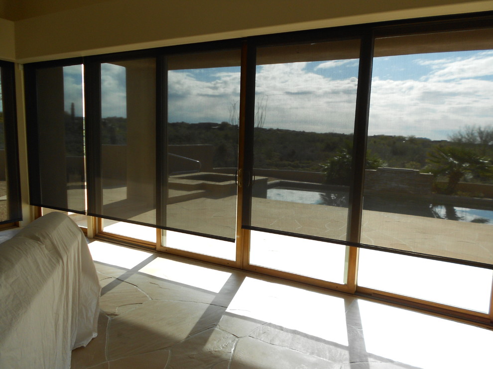 Sunroom - mid-sized traditional gray floor sunroom idea in Phoenix with a standard ceiling
