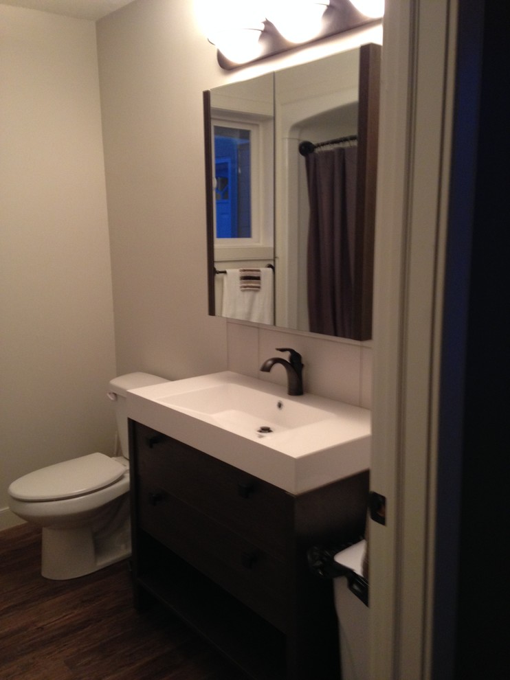 Transitional home design photo in Edmonton