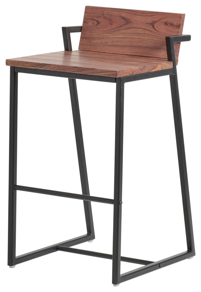 Portland Acacia Wood Stools Industrial Bar Stools And Counter