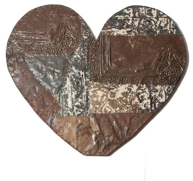 Pre-owned Ozark Folk Art Antique Tin Heart Shape