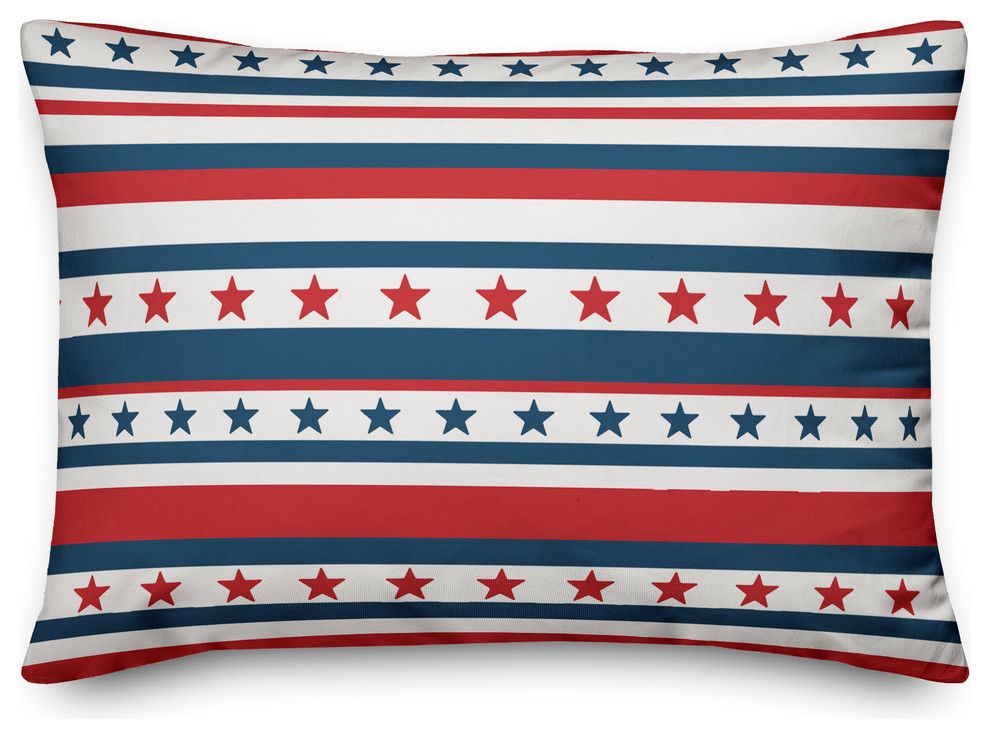 Flag Stars and Stripes 14x20 Lumbar Throw Pillow