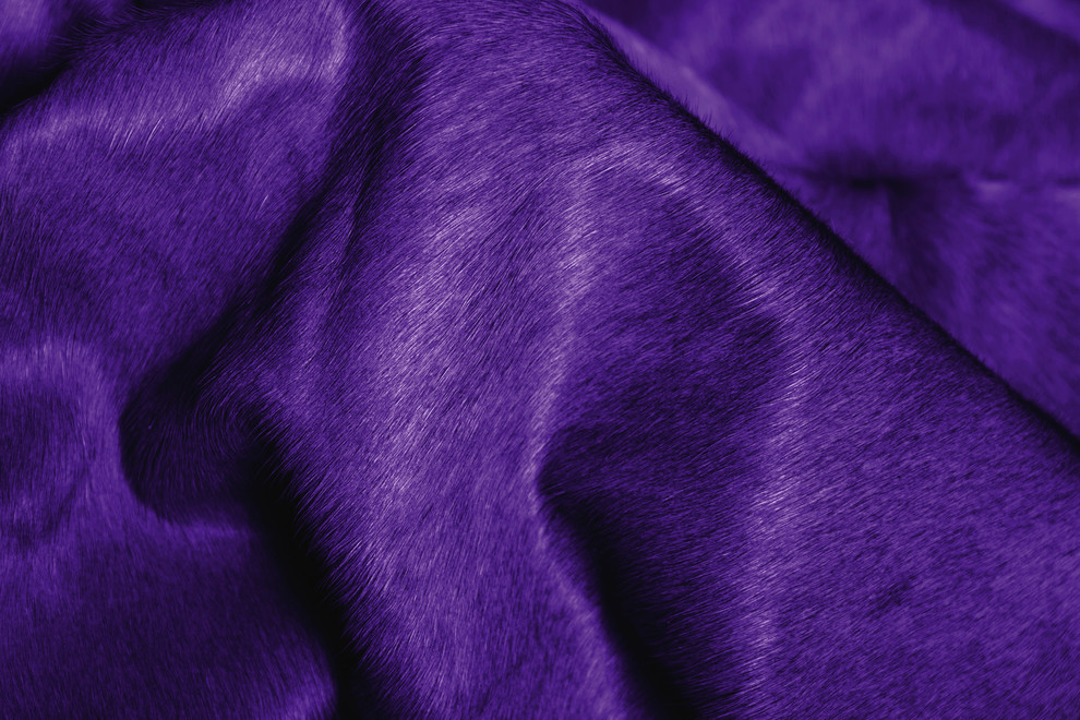 Geneva 6'x7' Cowhide Rug, Bright Purple