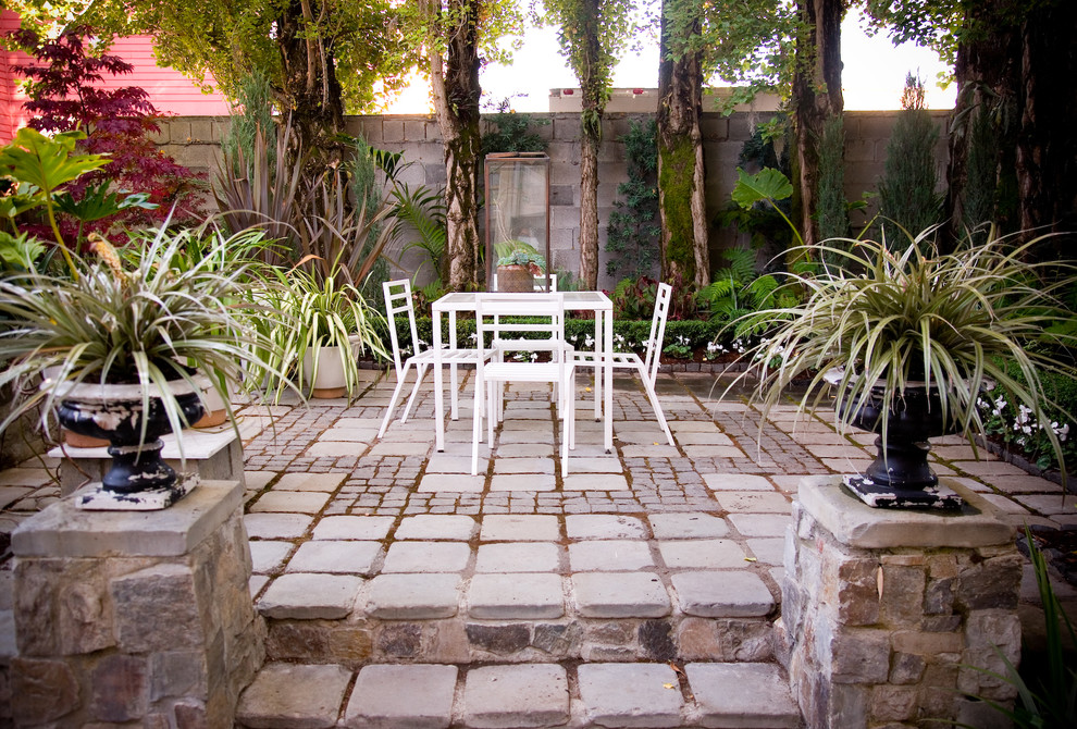 Traditional patio in San Francisco with concrete pavers and no cover.