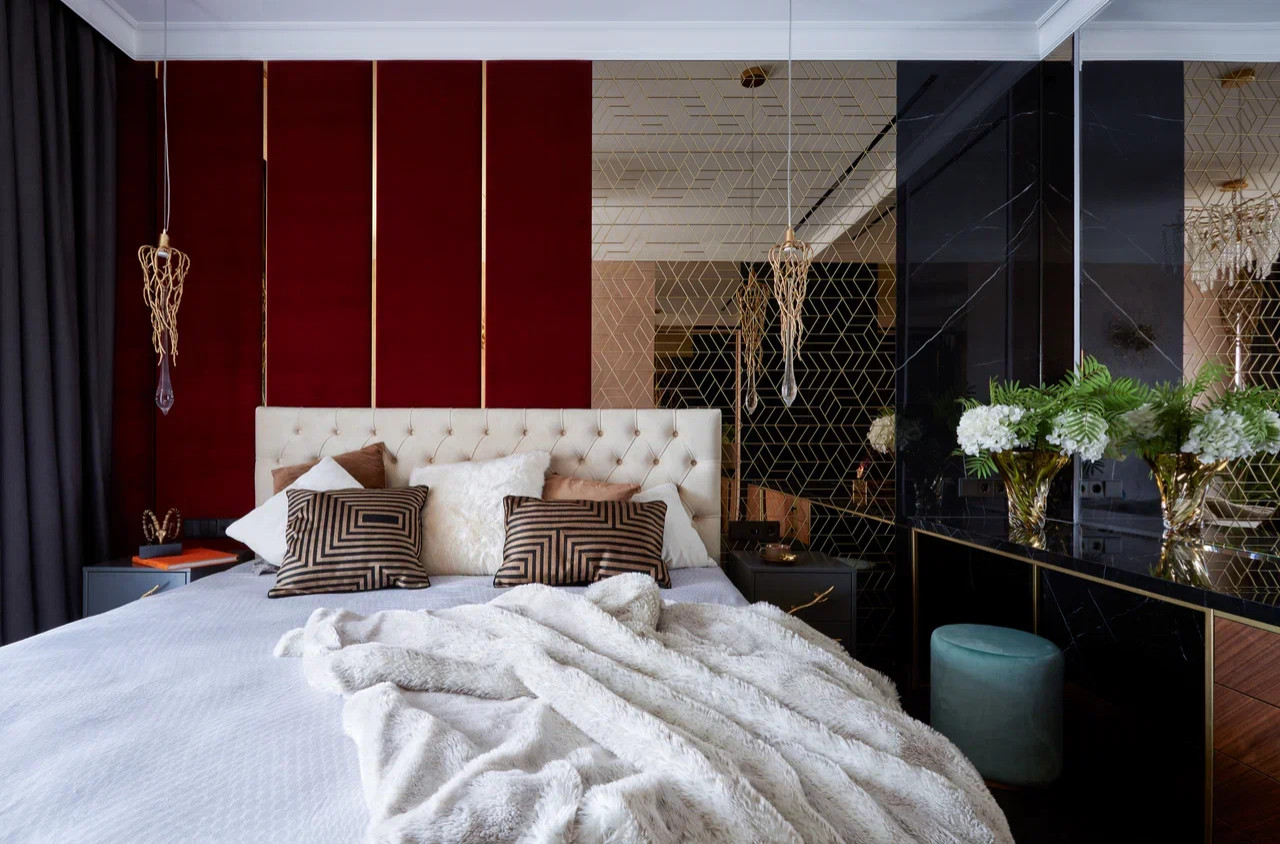 Проект квартиры в темных оттенках 80 кв.м