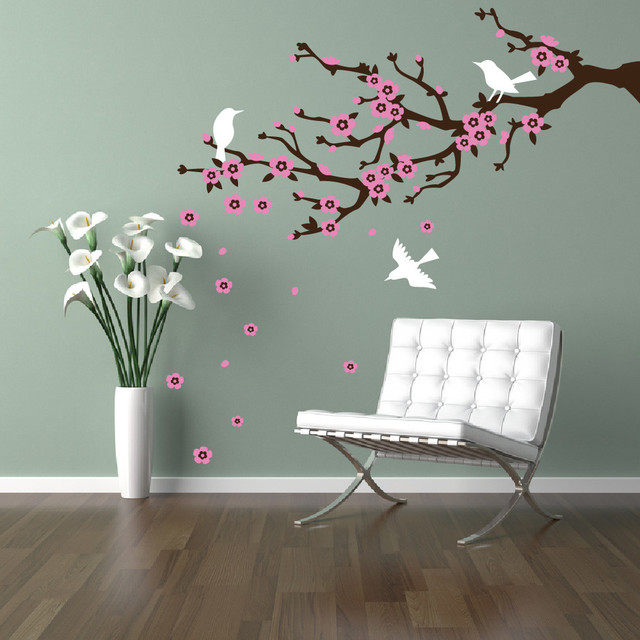 Cherry Walls Cherry Blossom Branch Wall Decal Wall Decals Houzz