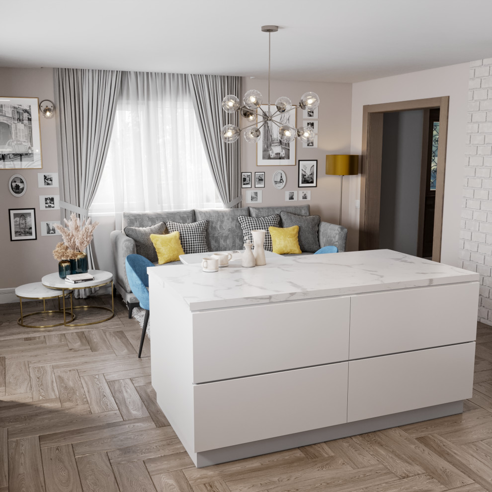 3D-визуализация кухни / обеденной зоны.2