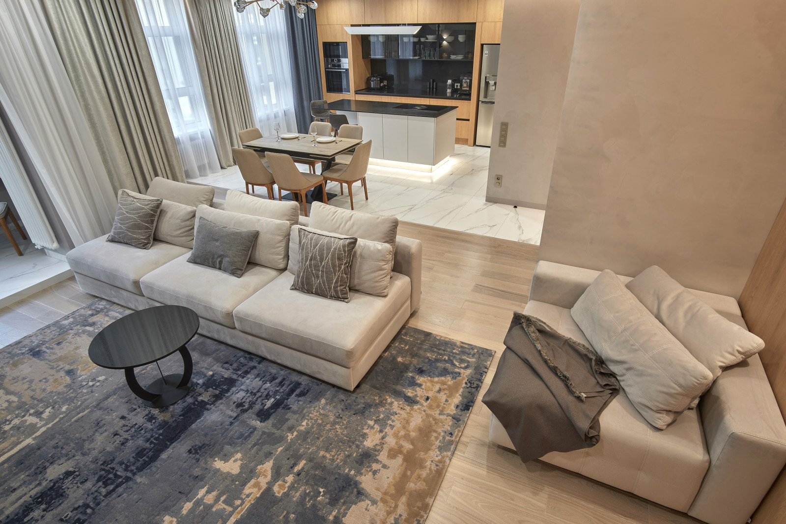 Кухня-гостиная 68 кв.м. 2022 г. Фотографии.