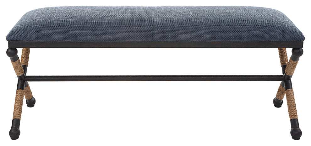 Uttermost Firth Rustic Navy Bench