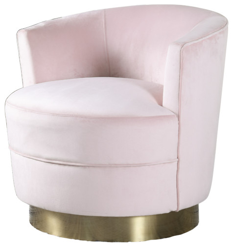 Ava Velour Swivel Accent Chair, Pink