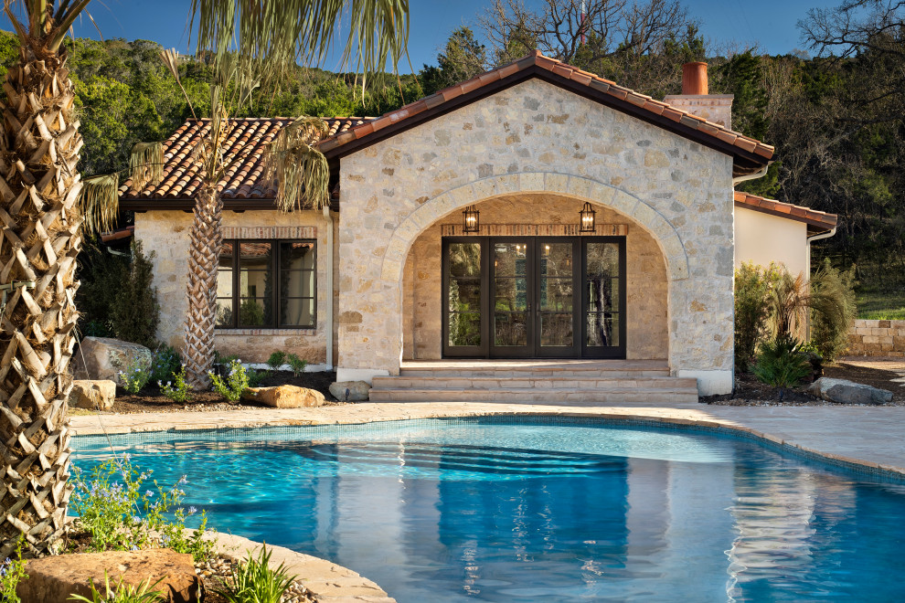 Pool - rustic pool idea in Austin