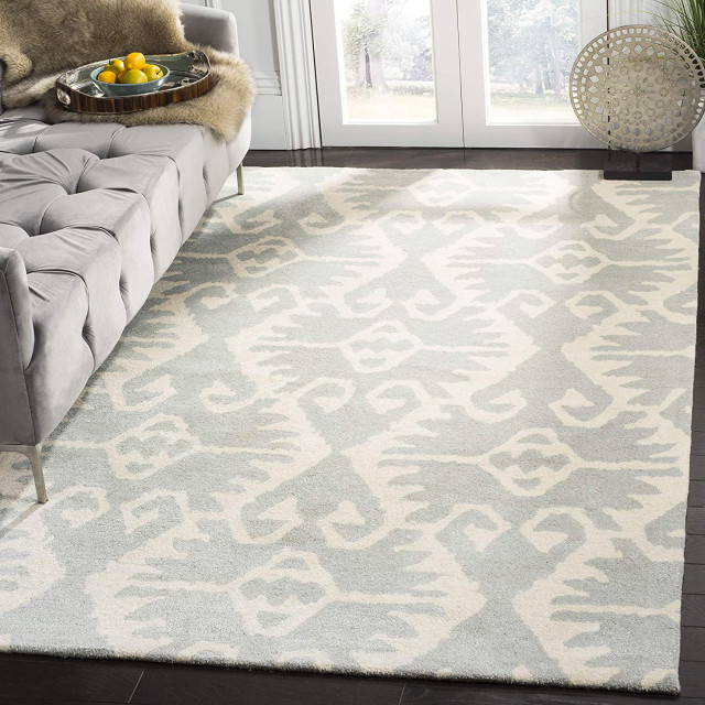 Modern Geo 10' X 14' Grey Color Hand Tufted Modern Design 100% Wool Area Rug Carpet. Modern Geo 10' X 14' Grey Color Hand Tufted Modern Design 100% Wool Area Rug Carpet.