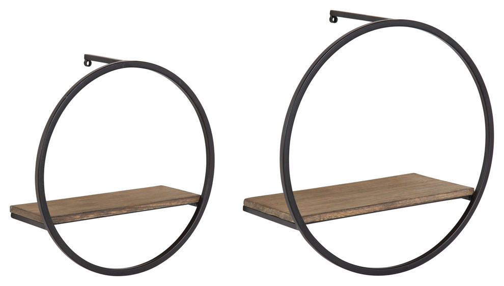 Wicks Round Floating Wall Shelf Industrial Display And Shelves By Uniek Inc Houzz - Round Wall Shelves Set Of 3 Wicks Round Floating Wall Shelf Industrial Display And Shelves By Uniek Inc Houzz - Round Wall Shelves Set Of 3