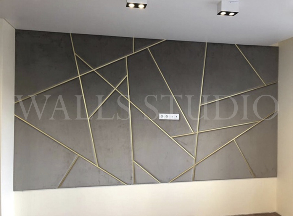 Мягкие стеновые панели с латунью