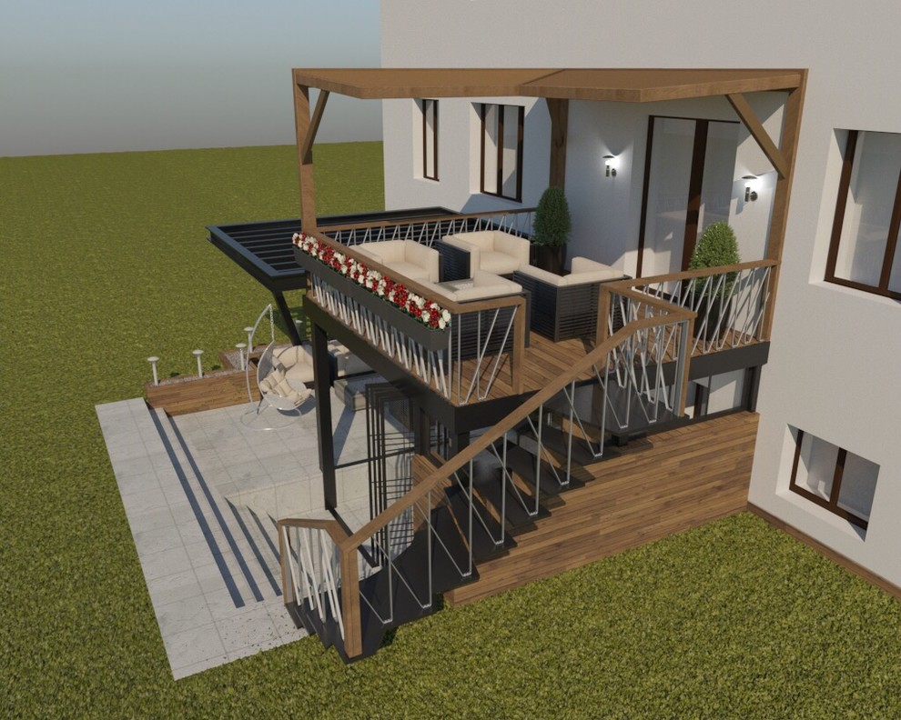 Уютная беседка - балкон - терасса возле дома