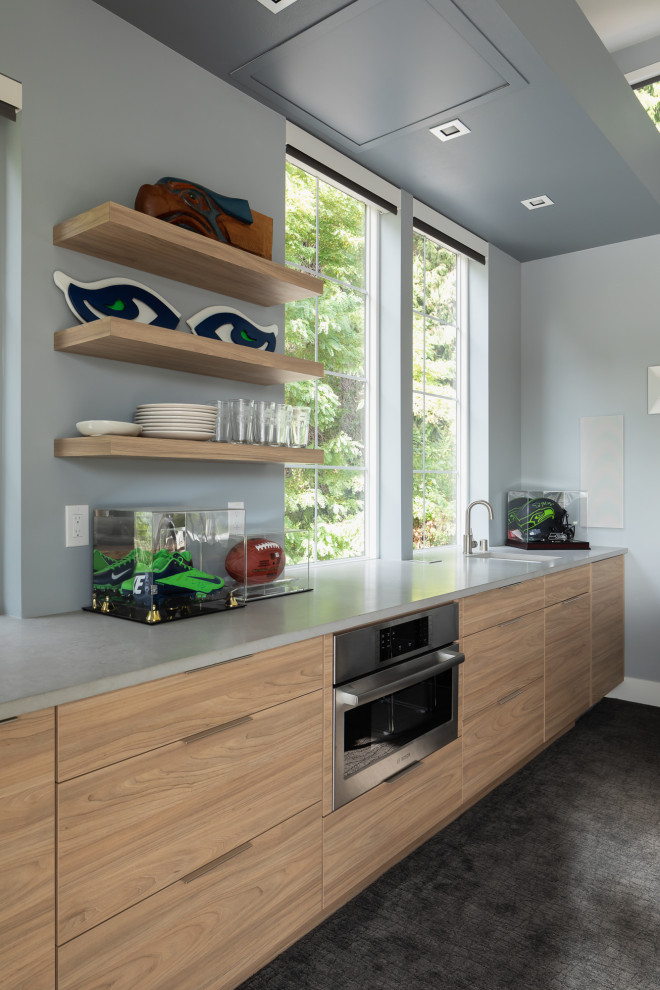 Recroom Kitchenette - Contemporary - Home Theater - Seattle - by Space ...