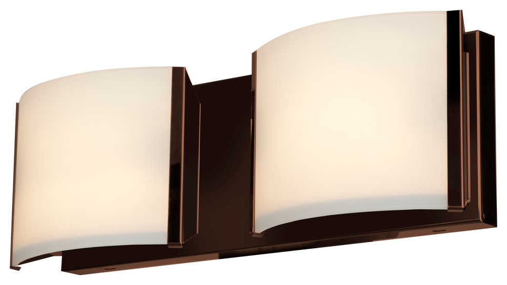 Nitro2 2-Light Dimmable LED Vanity, Bronze With Opal Glass Shade, 16"