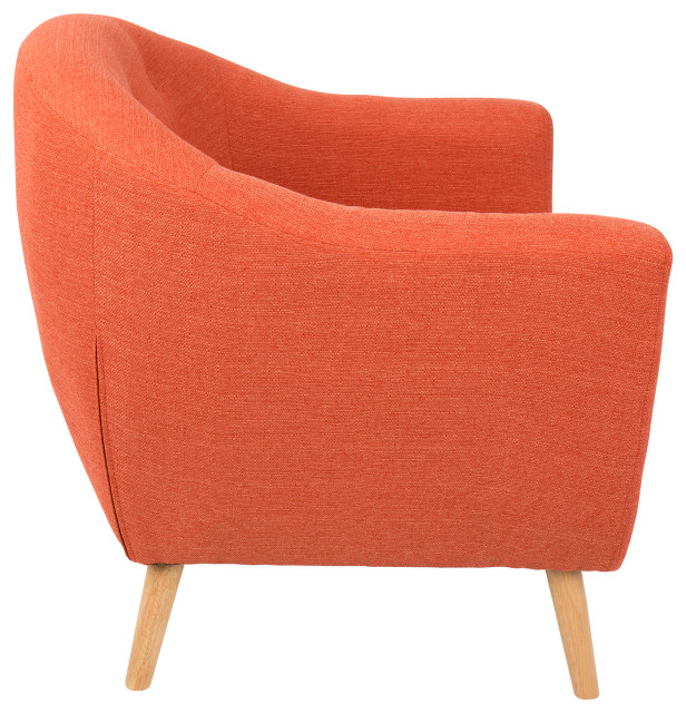 Rockwell Mid Century Modern Accent Chair, Orange Midcentury