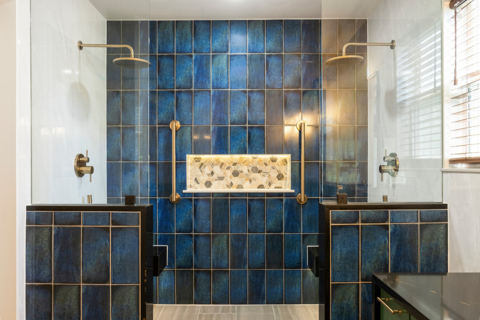 Emerald and Indigo Mosaic Bath