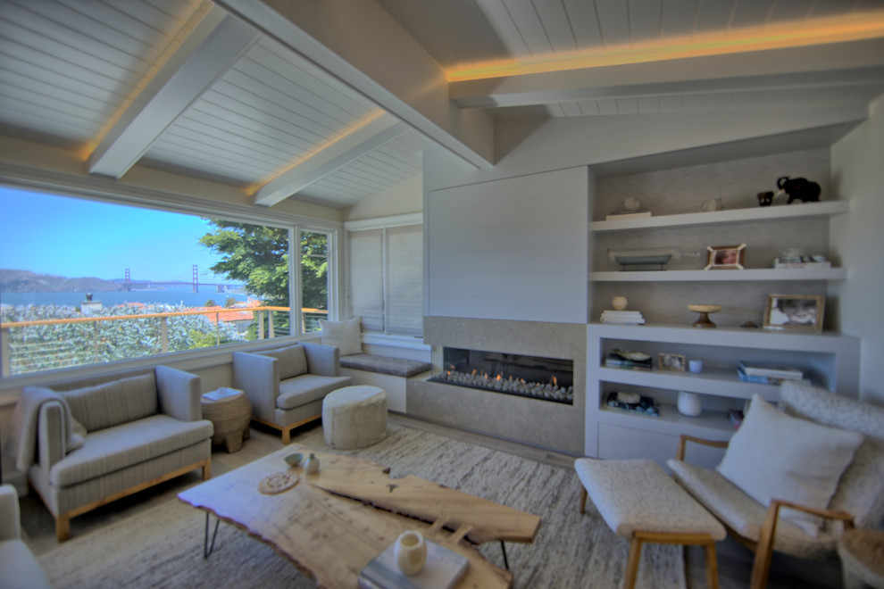 Inspiration for a beach style living room in San Francisco.