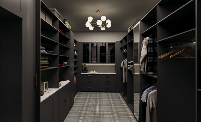 MASTER CLOSETH BLACK moderno-armadio