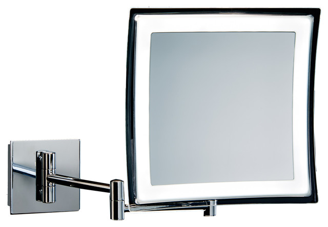 Dwba Wall Mounted Cosmetic Makeup 5x Led Light Magnifying Mirror Dwba Wall Mounted Cosmetic Makeup 5x Led Light Magnifying Mirror Chrome