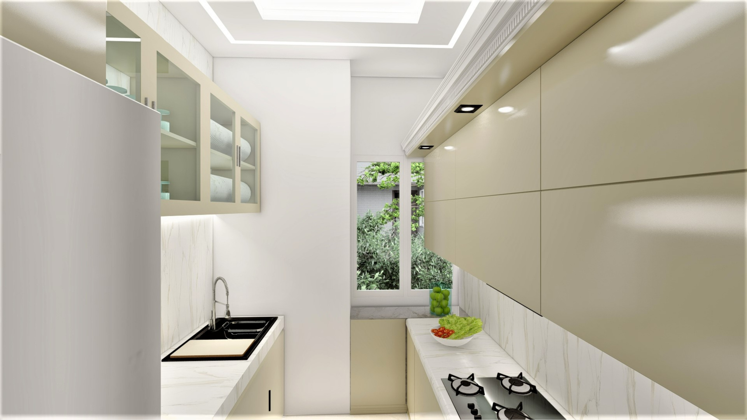 Contemporary Dining and Living Room with Chic Details in Farnham