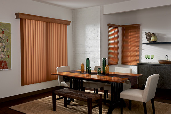 Photo of a mid-sized modern separate dining room in Denver with brown walls.