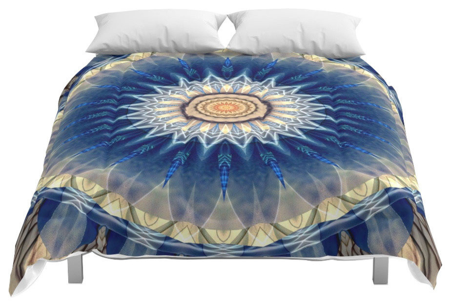 Society6 Mandala Blue Created By Tutti Comforter Contemporary