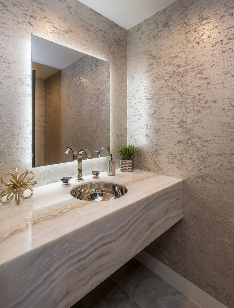 Inspiration for a contemporary powder room remodel in Phoenix