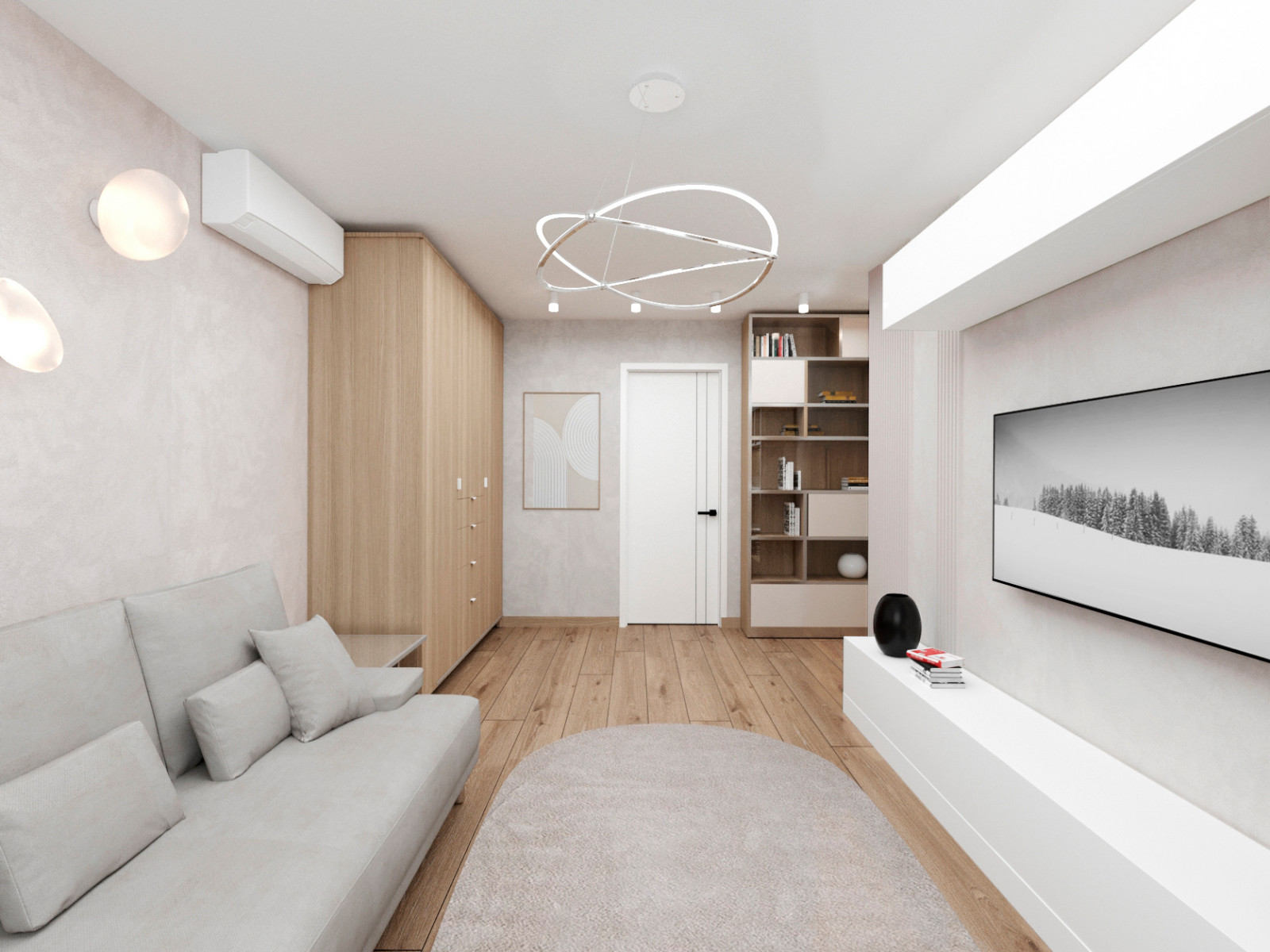 Природный минимализм. Дизайн 3-х комнатной квартиры.