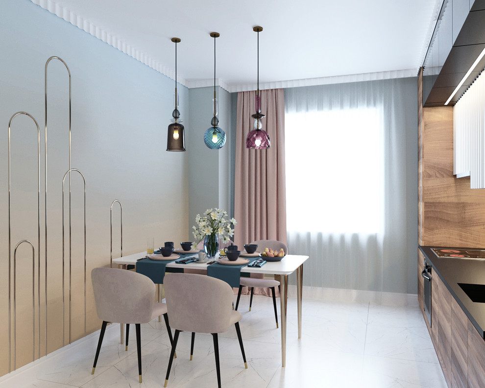 Гостиная и кухня в доме, г. Уфа, 2020 г.